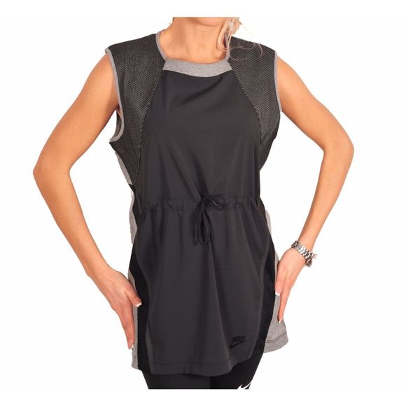 NEW Women's Small NIKE Bonded Sleeveless Tank Top Shirt Black/Gray 726017-091 - Picture 1 of 5